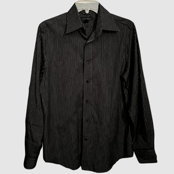 Express Other - Express Men's Modern Fit Design Studio Button Shirt Black/White Pinstripe-Size S